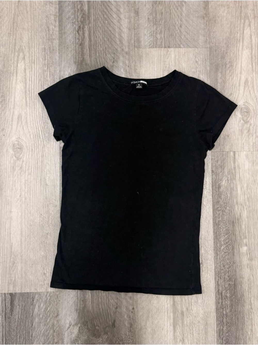 Basic Black Crewneck Tee Black